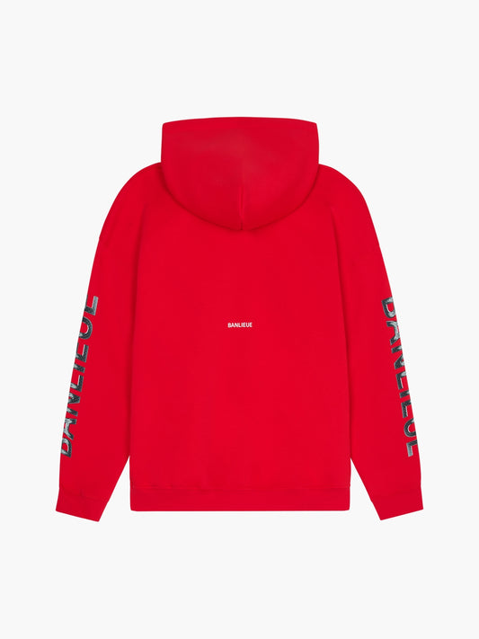 CHROME V2 HOODED VEST | RED / SILVER