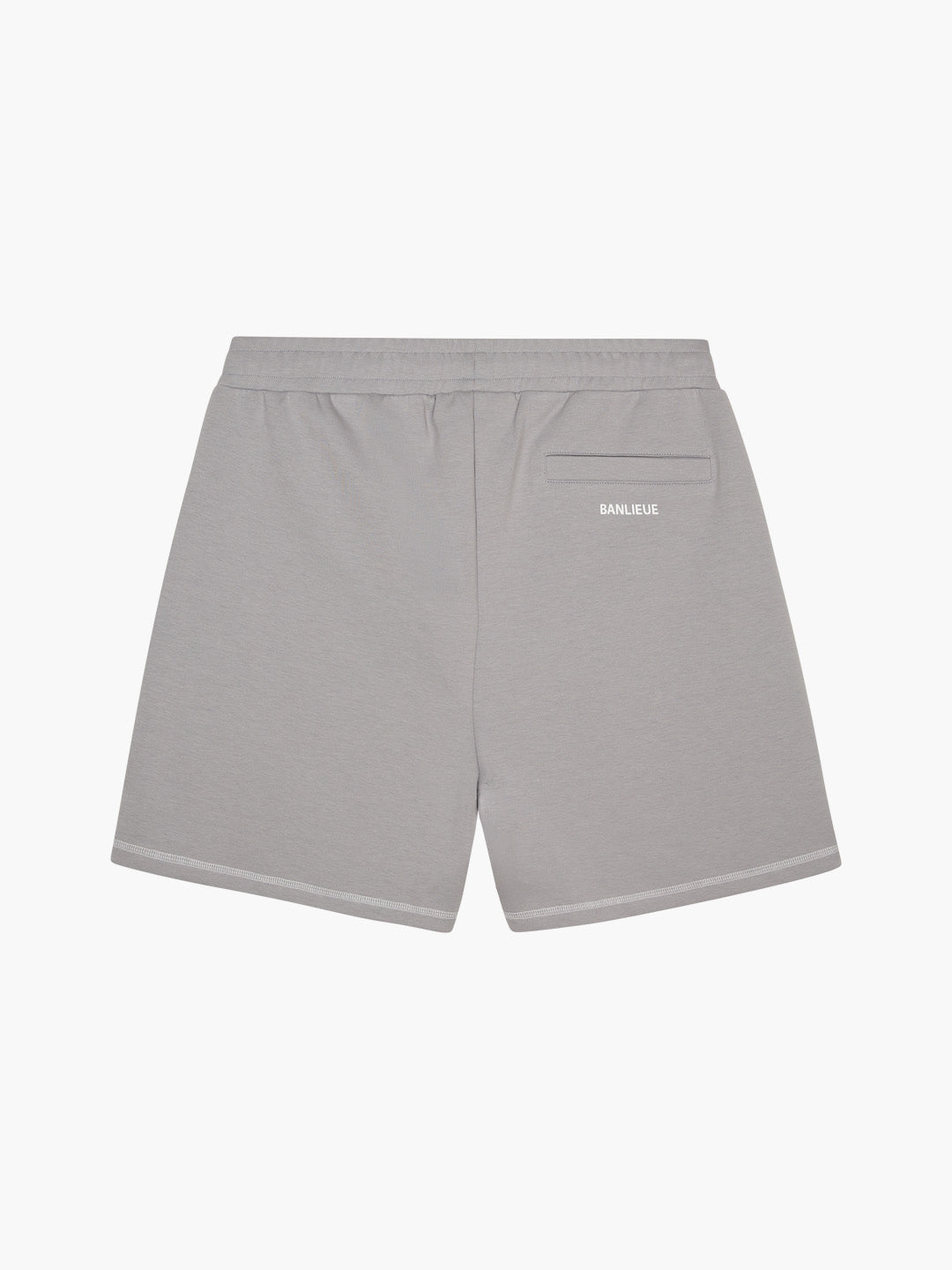 CONTRAST STITCH SHORTS | ALLOY GREY / WHITE
