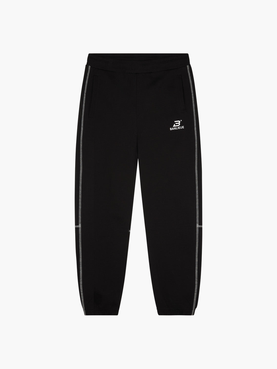 CONTRAST STITCH SWEATPANTS | BLACK / WHITE
