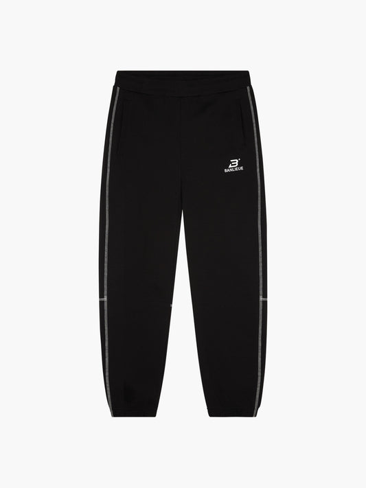 CONTRAST STITCH SWEATPANTS | BLACK / WHITE