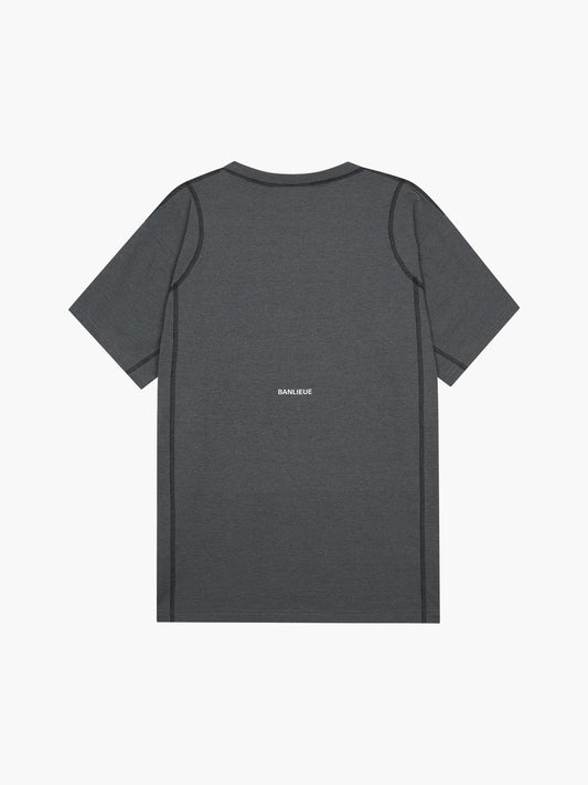 CONTRAST STITCH T-SHIRT | GREY / BLACK