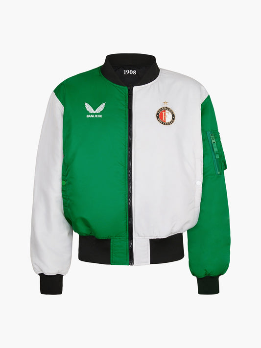 FEYENOORD REVERSIBLE BOMBER JACKET | BLACK / JOLLY GREEN / WHITE