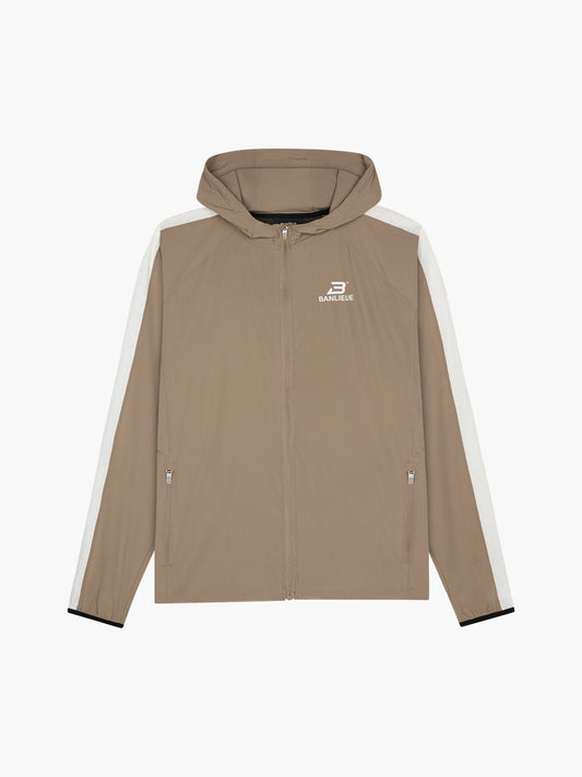 PERFORMANCE HOODED TRACKTOP | TAUPE