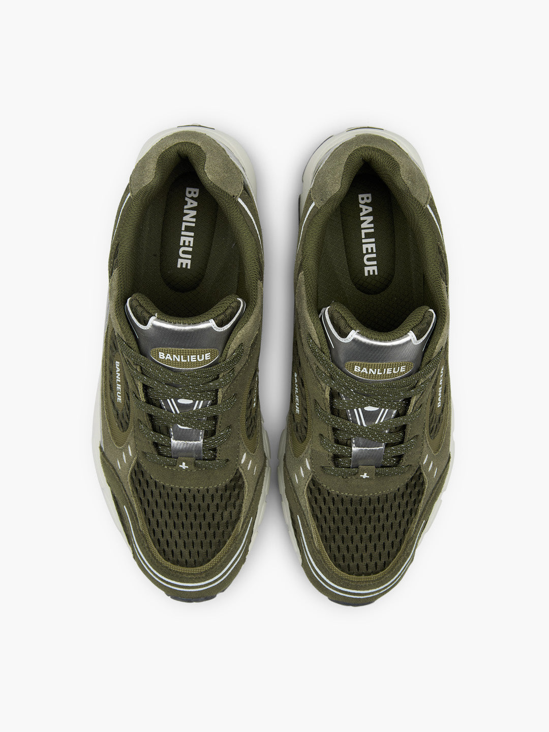 BANLIEUE SNEAKER (SUEDE) | OLIVE GREEN / METALLIC SILVER / CORE WHITE