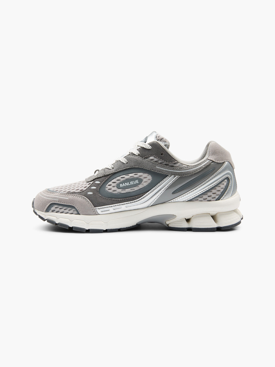 BANLIEUE SNEAKER (SUEDE) | CLOUD GREY / METALLIC SILVER / CORE WHITE