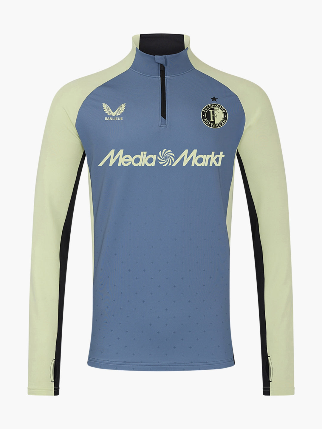 FEYENOORD PRO PLAYERS 1/4 ZIP MIDLAYER TRAINING TOP B | CORONET BLUE / LIME CREAM