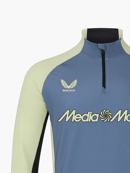 FEYENOORD PRO PLAYERS 1/4 ZIP MIDLAYER TRAINING TOP B | CORONET BLUE / LIME CREAM