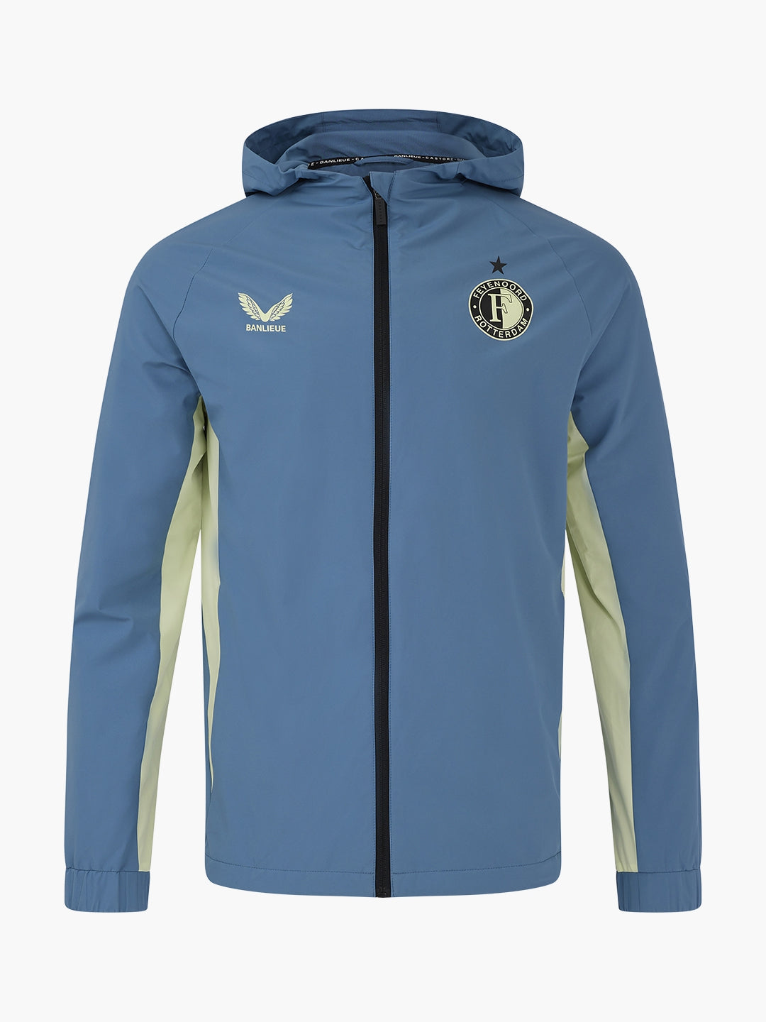 FEYENOORD PRO PLAYERS TRAINING RAIN JACKET | CORONET BLUE / LIME CREAM