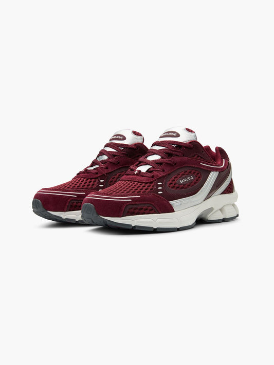 BANLIEUE SNEAKER (SUEDE) | BURGUNDY RED / METALLIC SILVER / CORE WHITE