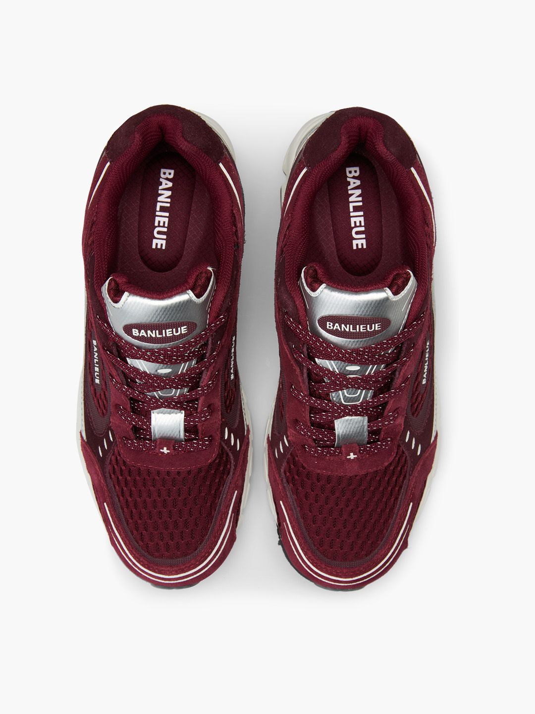 BANLIEUE SNEAKER (SUEDE) | BURGUNDY RED / METALLIC SILVER / CORE WHITE