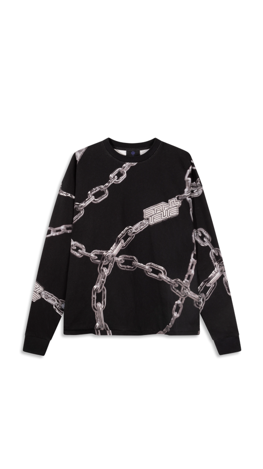 CHAIN MANCHES LONGUES T-SHIRT | BLACK