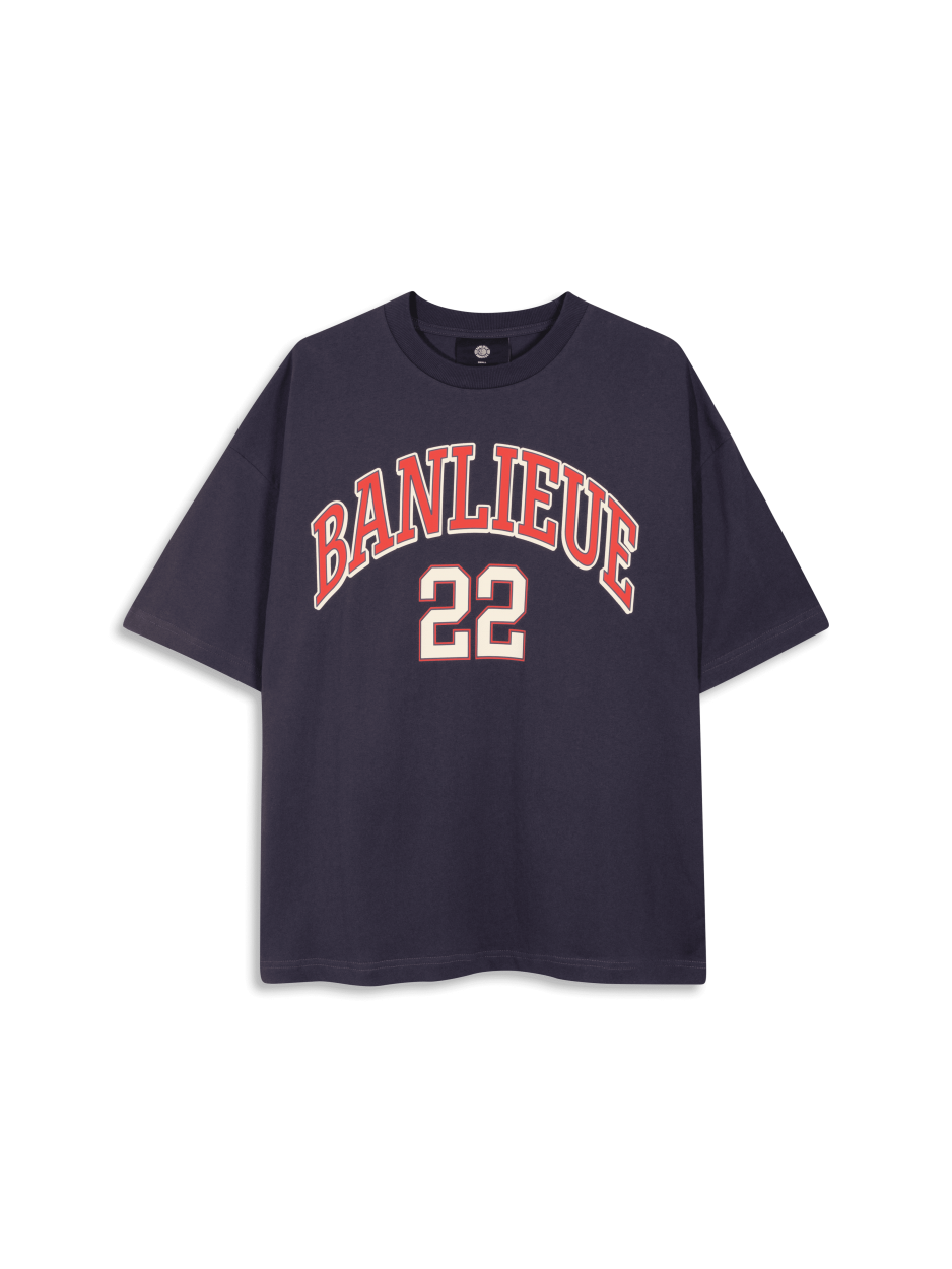 BANLIEUE | COLLEGE T-SHIRT | NAVY/ RED 