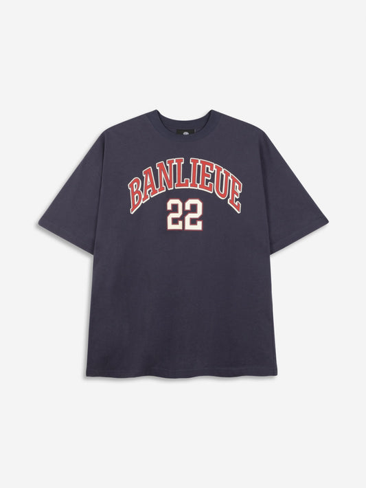 BANLIEUE | COLLEGE T-SHIRT | NAVY/ RED 