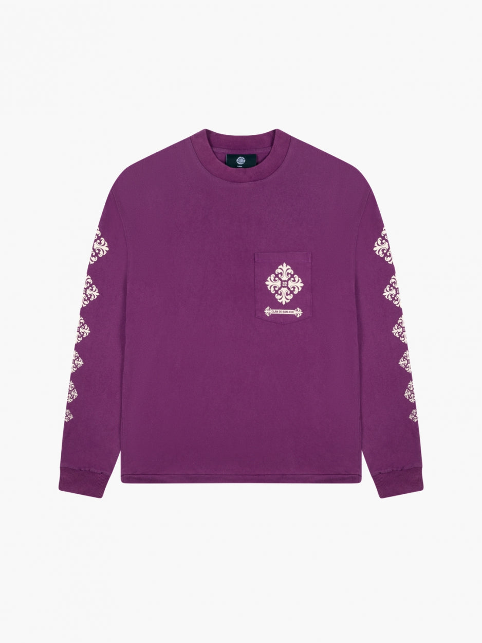 T-shirt Fleur de Lis Longsleeve | Purple lavé