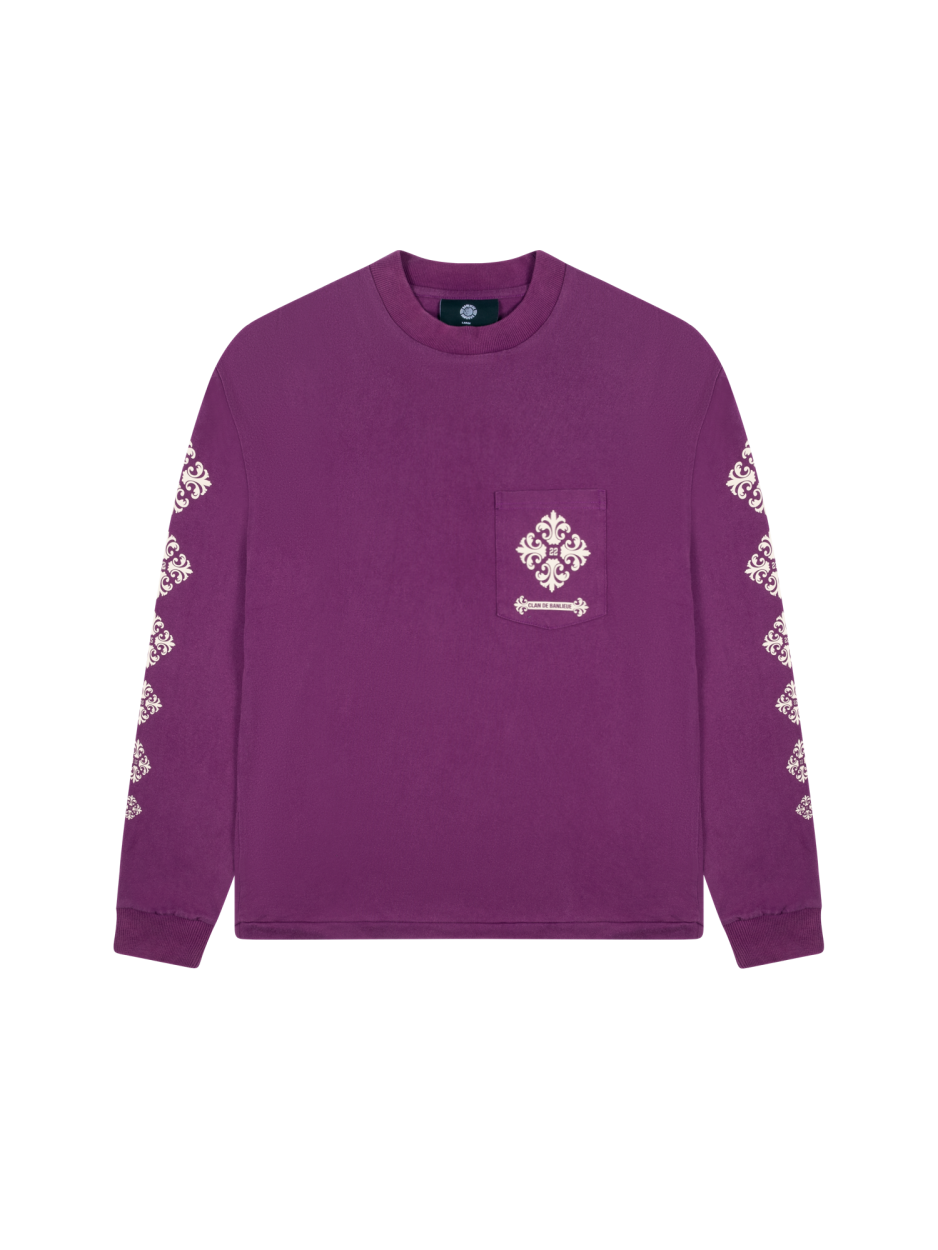 T-shirt Fleur de Lis Longsleeve | Purple lavé