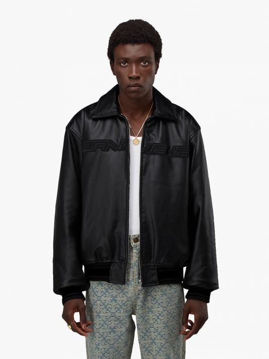 Grime Leather Jacket | Zwart